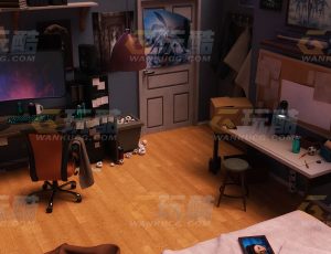 玩酷CG网—男生卧室Blender模型