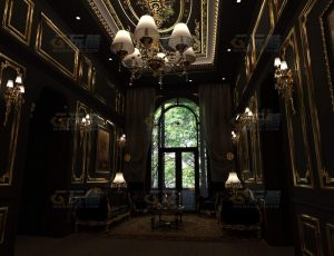 玩酷CG网—优雅奢华的客厅Blender模型