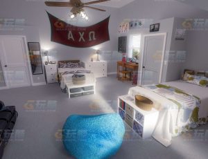 玩酷CG网—单身公寓房间Blender模型