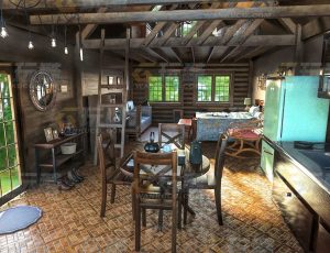 玩酷CG网—精装小木屋Blender模型