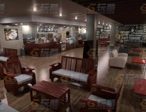玩酷CG网—现代咖啡休闲室Blender模型