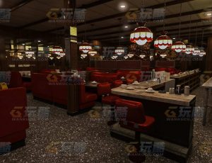 玩酷CG网—自助餐厅Blender模型
