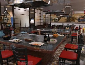 玩酷CG网—烤肉店Blender模型