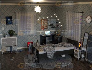 玩酷CG网—小男孩卧室Blender模型