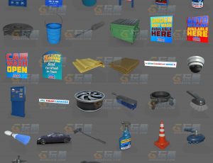 玩酷CG网—洗车房道具Blender模型