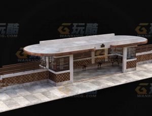 玩酷CG网—复古公交亭Blender模型