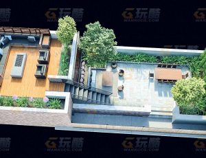 玩酷CG网—高档天台休闲区Blender模型