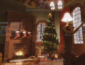 玩酷CG网—圣诞屋Blender模型