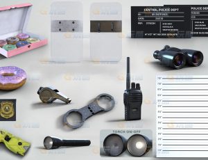 玩酷CG网—警察装备道具Blender模型