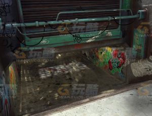 玩酷CG网—涂鸦喷绘的地下通道Blender模型