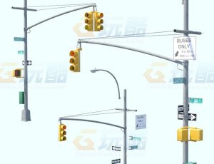 玩酷CG网—红绿灯Blender模型