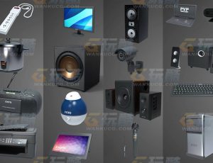 玩酷CG网—家庭数码3C电器合辑Blender模型