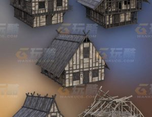 玩酷CG网—木构房Blender模型