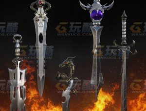 玩酷CG网—幻想世界武器Blender模型