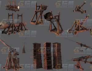 玩酷CG网—中世纪攻城装备武器Blender模型
