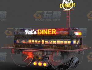 玩酷CG网—天空餐厅Blender模型