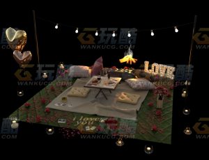玩酷CG网—浪漫野炊地Blender模型