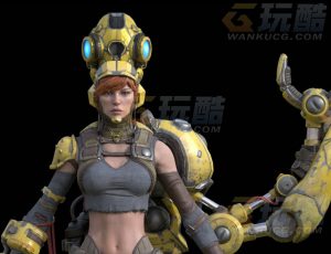 玩酷CG网—超级赛博装甲改造人Blender模型