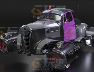 玩酷CG网—复古未来车Blender模型