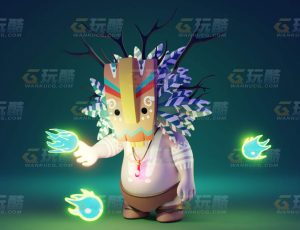 玩酷CG网—卡通Q版部落法师Blender模型