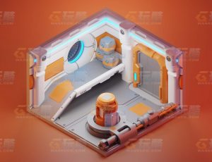 玩酷CG网—科技小房间Blender工程源文件