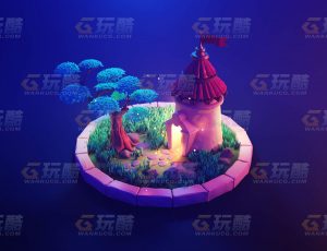 玩酷CG网—梦幻小森林城堡Blender工程源文件