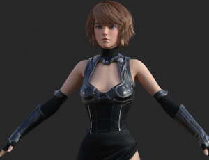 玩酷CG网—废土风少女Blender模型