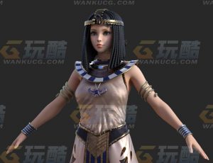 玩酷CG网—埃及小公主Blender模型