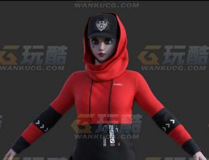 玩酷CG网—时尚街头女rapBlender模型