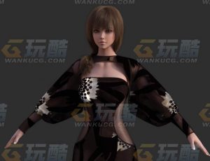 玩酷CG网—性感黑丝美女Blender模型
