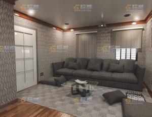 玩酷CG网—家庭娱乐客厅Blender模型