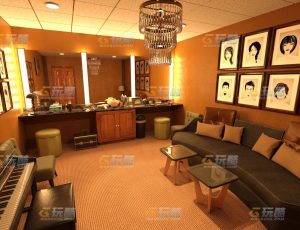 玩酷CG网—演播厅与化妆室Blender模型
