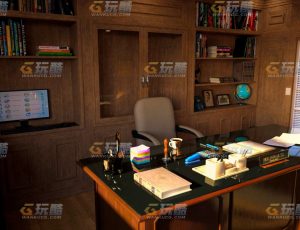 玩酷CG网—院长办公室Blender模型