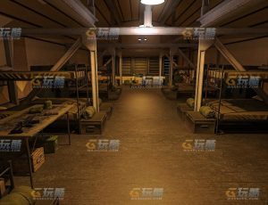 玩酷CG网—军营基地宿舍Blender模型