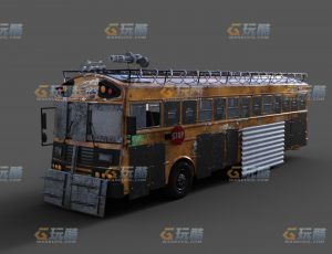 玩酷CG网—武装生化战斗大巴车Blender模型
