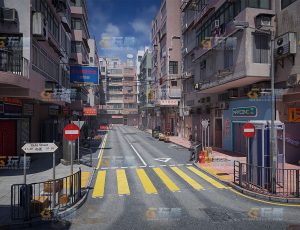 玩酷CG网—中国香港街道UE4模型素材