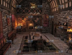 玩酷CG网—中世纪餐厅Blender模型