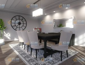 玩酷CG网—西餐厅包间Blender模型