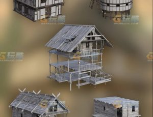 玩酷CG网—西部农场木构房Blender模型