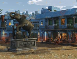 玩酷CG网—印度古老集镇二Blender模型