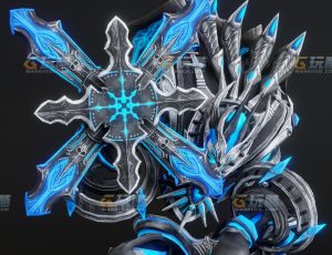 玩酷CG网—蓝色恶魔怪Blender模型