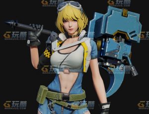 玩酷CG网—酷炫时髦科技女战士Blender模型
