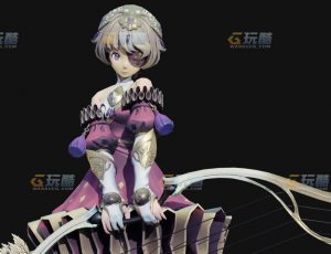 玩酷CG网—可爱弓箭手女孩Blender模型