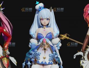 玩酷CG网—可爱俏皮萝莉三组Blender模型