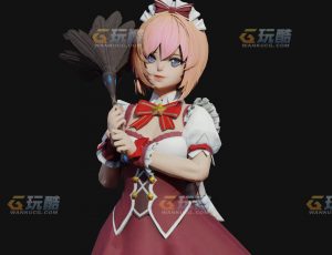 玩酷CG网—女仆萝莉Blender模型