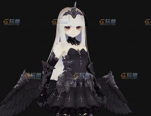 玩酷CG网—乌鸦服萝莉Blender模型