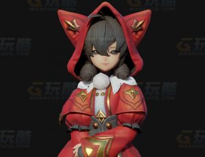 玩酷CG网—猫耳朵小红帽Blender模型