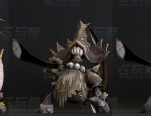 玩酷CG网—三种装扮稻草人怪Blender模型