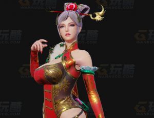 玩酷CG网—旗袍国风女Blender模型