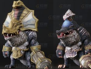 玩酷CG网—鳄鱼怪Blender模型